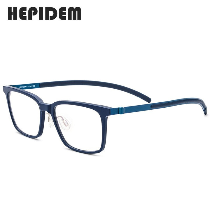 Ultralight Titanium Acetate B Screwless Eyeglass Frame Unisex Eyewear Frame Hepidem Blue  