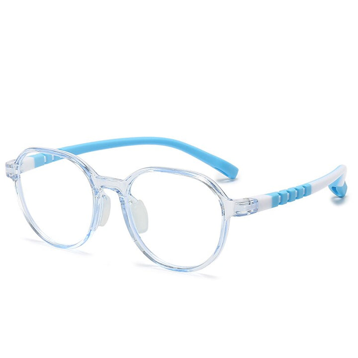 Oveliness Unisex Children's Full Rim Round Square Tr 90 Titanium Eyeglasses Trd110 Full Rim Oveliness c6 blue blue  