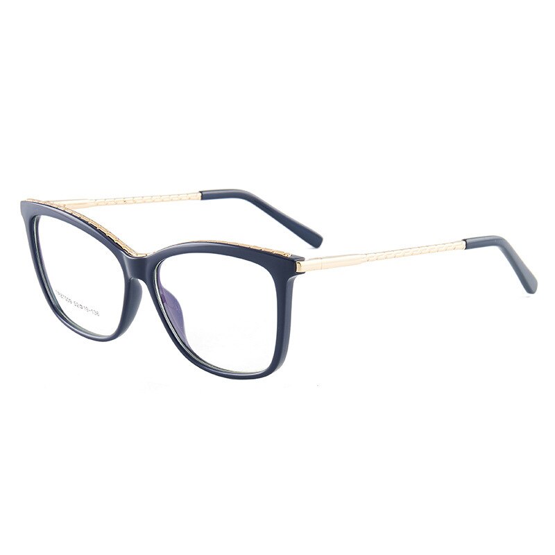 Hotony Woman's Full Rim Square TR 90 Resin Alloy Frame Eyeglasses 7009 Full Rim Hotony   