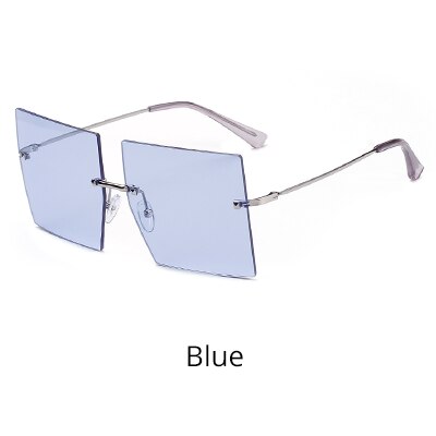 Ralferty Women's Sunglasses Oversized Square W002 Sunglasses Ralferty Blue China MULTI