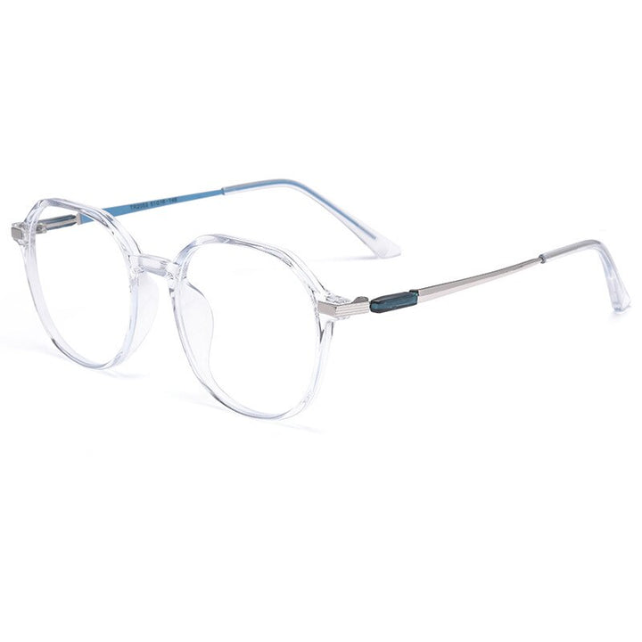 KatKani Women's Full Rim Polygonal TR 90 Resin Frame Eyeglasses Tr2053 Full Rim KatKani Eyeglasses Blue  