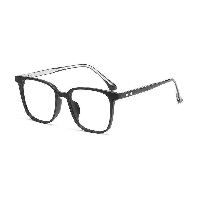 KatKani Unisex Full Rim Acetate Square Frame Eyeglasses 1008b Full Rim KatKani Eyeglasses Matte Black  