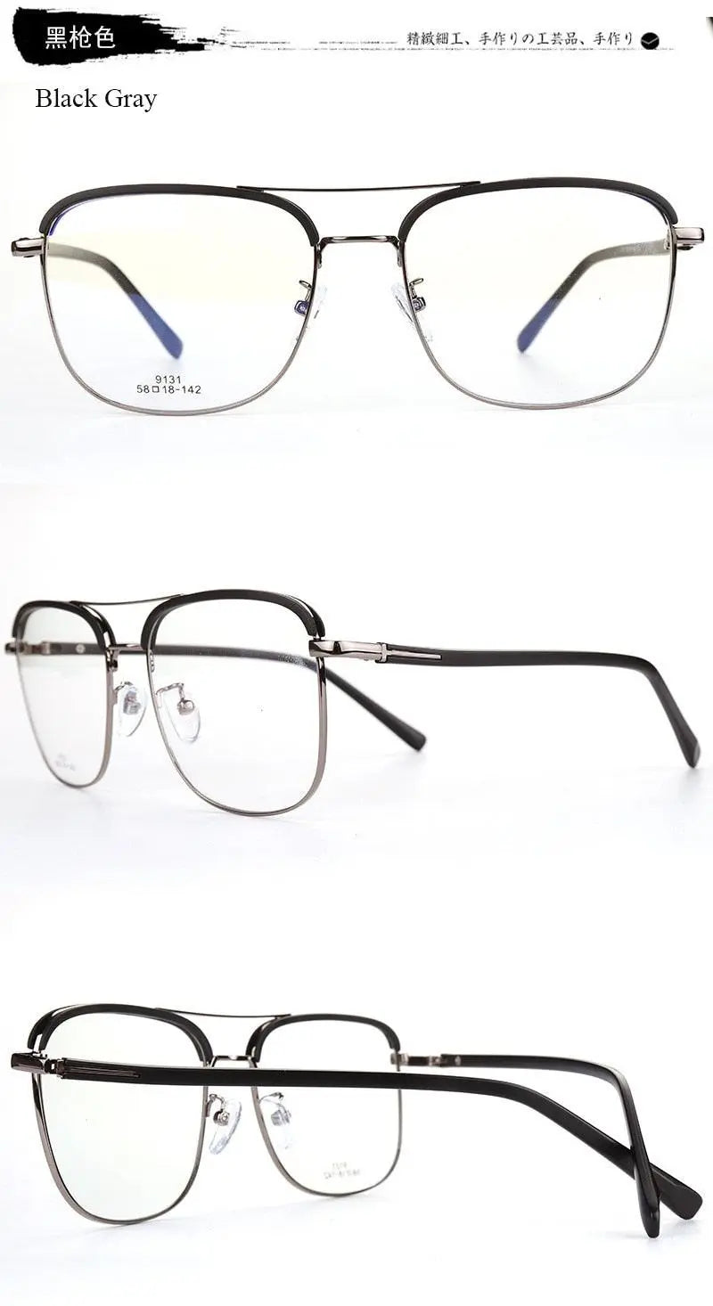 Double Bridge Square Frame Eyeglasses – FuzWeb