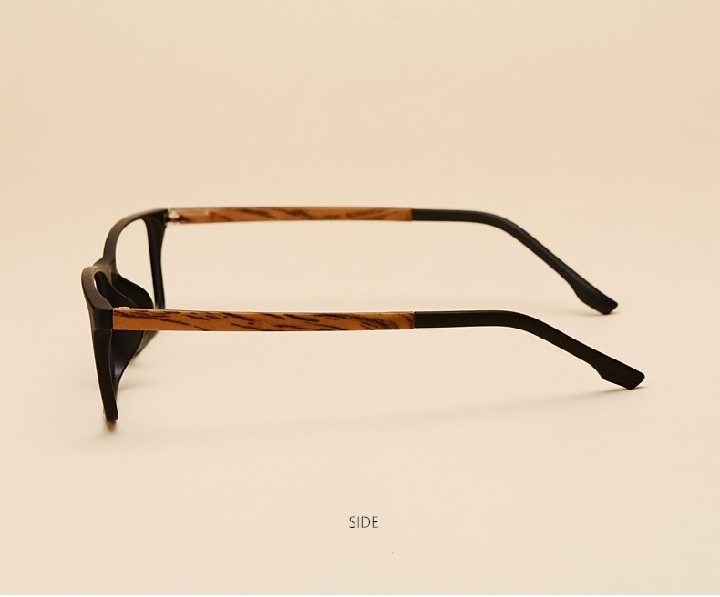 Yimaruili Unisex Full Rim Imitation Wood Grain Resin Frame Eyeglasses 98056 Full Rim Yimaruili Eyeglasses   