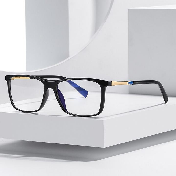 Oveliness Unisex Full Rim Square Tr 90 Titanium Eyeglasses 2085 Full Rim Oveliness c1 black  