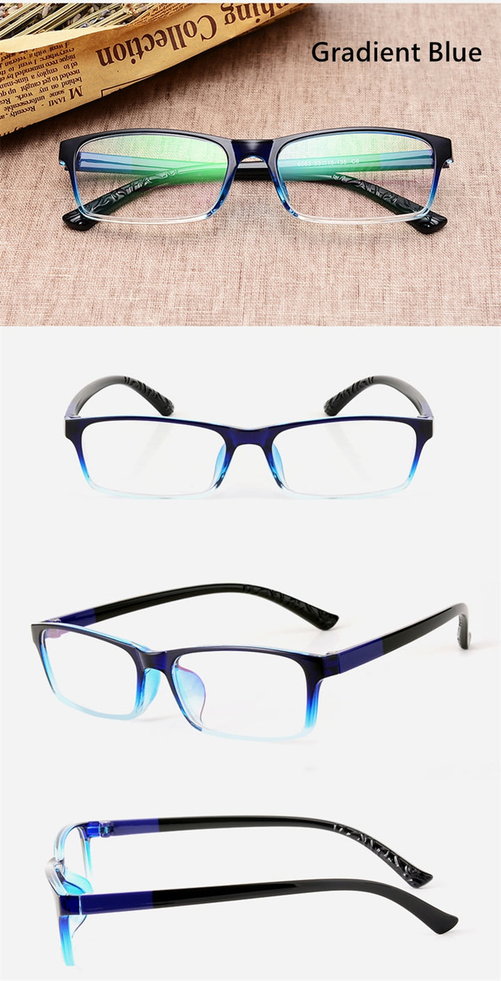 Yimaruili Unisex Full Rim TR 90 Resin Frame Customizable Lens Eyeglasses 6063 Full Rim Yimaruili Eyeglasses   