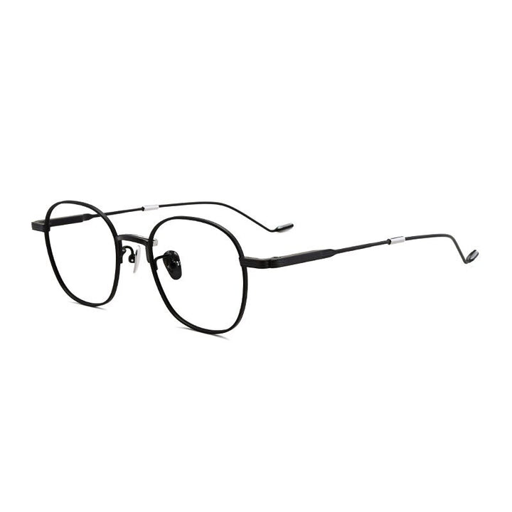 Aissuarvey Unisex Full Rim IP Titanium Frame Eyeglasses Full Rim Aissuarvey Eyeglasses black  