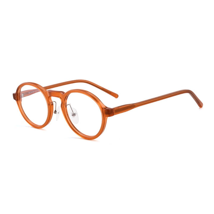 Aissuarvey Full Rim Light Acetate Round Frame Unisex Twm Style Full Rim Aissuarvey Eyeglasses Orange  