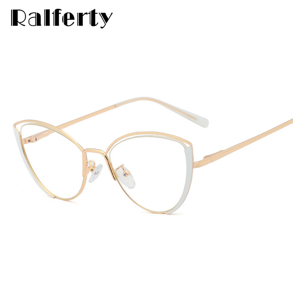 Ralferty Glasses Women Anti Blue Light Decorative Cat Eye Frame For F95721 Anti Blue Ralferty   