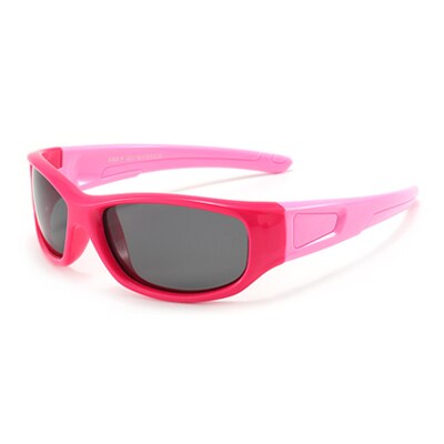 Ralferty Kids' Sunglasses Polarized Flexible Soft Unbreakable K800 Sunglasses Ralferty C30 Rose Pink-Pink With Glasses Case 