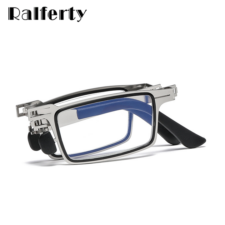 Ralferty Men's Reading Glasses Folding Portable Magnifying Anti Blue Light Reading Glasses Ralferty   