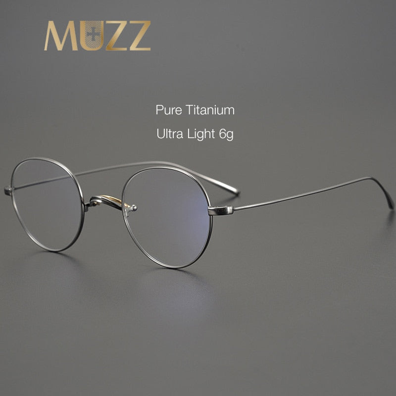 Muzz Unisex Full Rim Round Oval Titanium Frame Eyeglasses Mmmm1241 Full Rim Muzz   