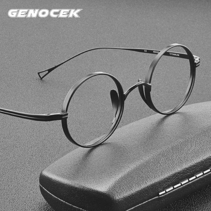 Gatenac Unisex Full Rim Round Titanium Frame Eyeglasses Gxyj02 Full Rim Gatenac   