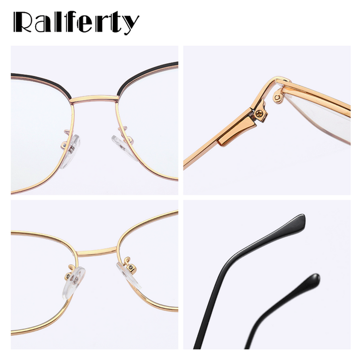 Ralferty Women's Full Rim Square Cat Eye Alloy Eyeglasses F95700 Full Rim Ralferty   