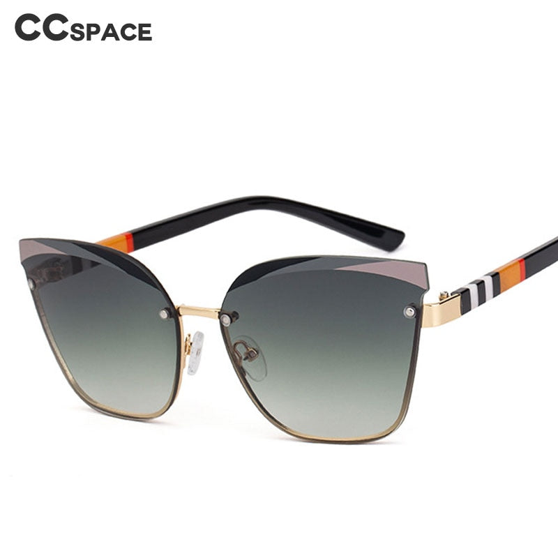 CCSpace Women's Rimless Cat Eye Alloy Frame Sunglasses 49123 Sunglasses CCspace Sunglasses   