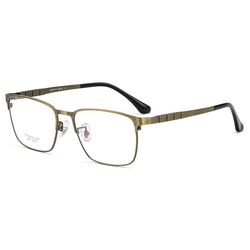 Yimaruili Men's Full Rim Square β Titanium Frame Eyeglasses 98011JY Full Rim Yimaruili Eyeglasses Ancient Gun  