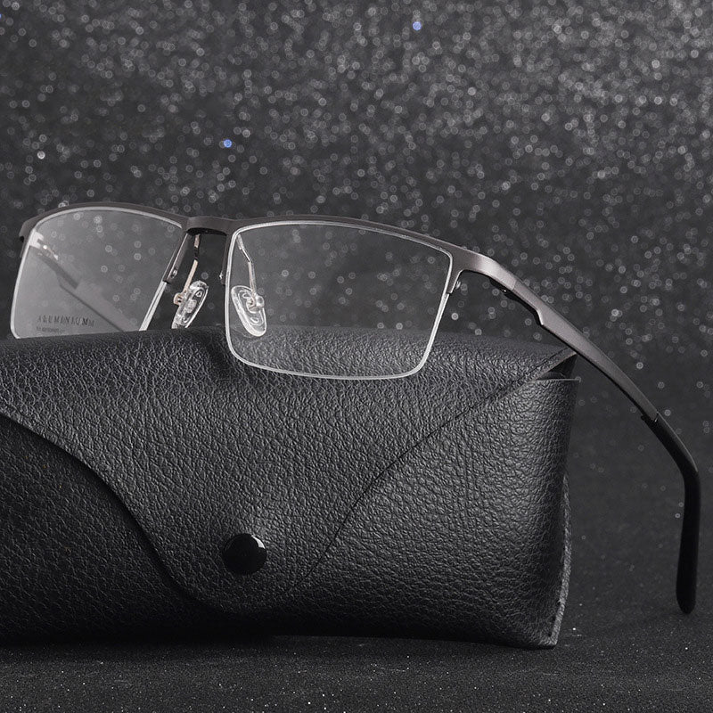 Hotochki Unisex Semi Rim Aluminum Magnesium Alloy Frame Eyeglasses 6331 Semi Rim Hotochki   