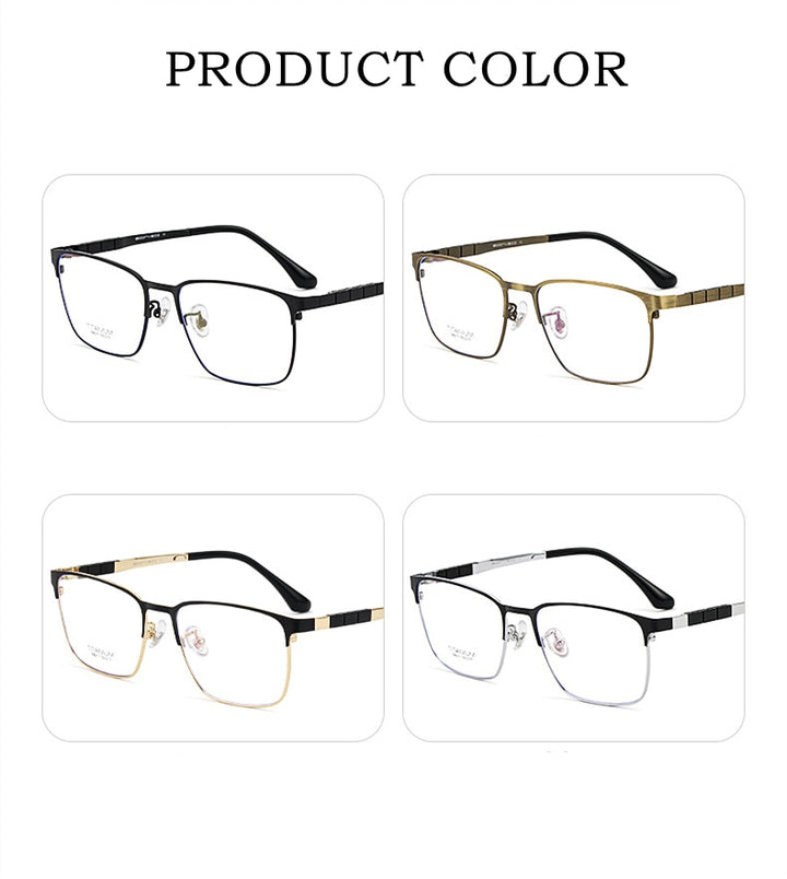 Yimaruili Men's Full Rim Square β Titanium Frame Eyeglasses 98011JY Full Rim Yimaruili Eyeglasses   