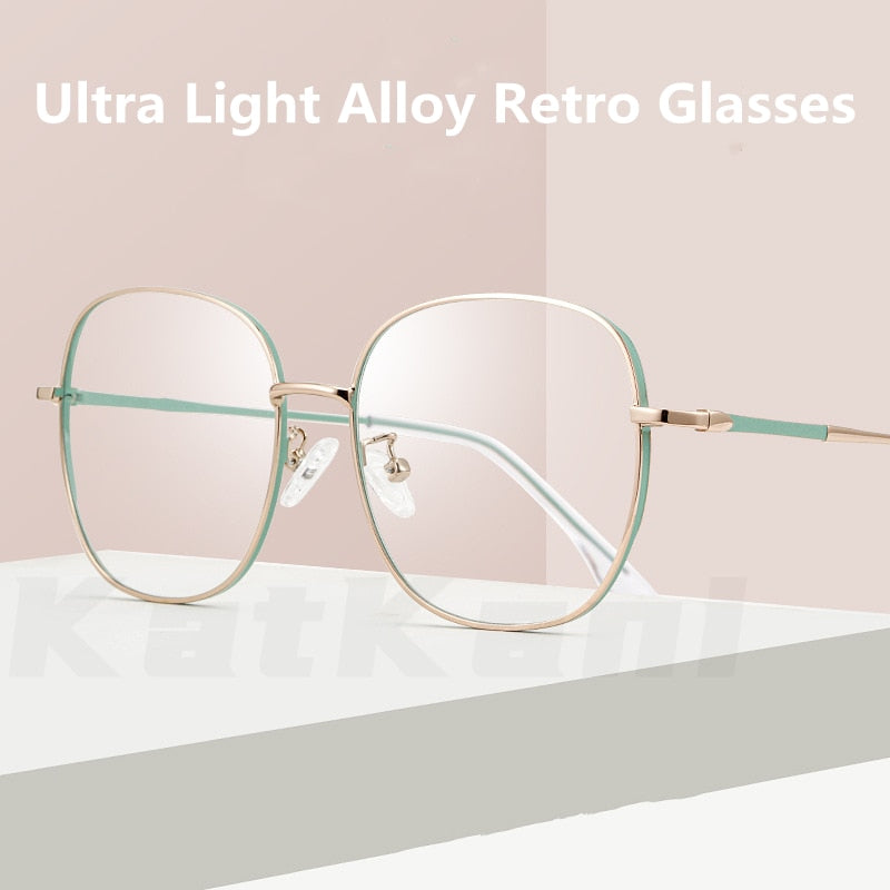KatKani  Unisex Full Rim Square IP Plated Titanium Alloy Frame Eyeglasses Ac012 Full Rim KatKani Eyeglasses   