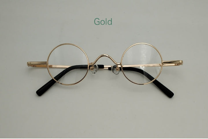 Unisex Small Round Eyeglasses Alloy Full Rim Frame 811001 Full Rim Yujo Silver CHINA 