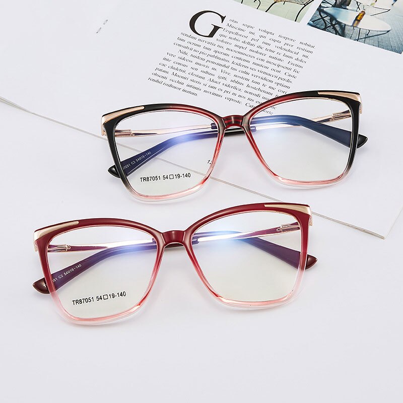Hotony Women's Eyeglasses - Full Rim TR90 Square Cat Eye Frame – FuzWeb