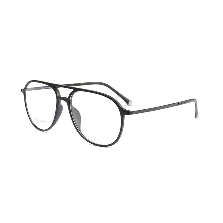 Reven Jate 1116 Acetate Full Rim Flexible Eyeglasses Frame For Men And Women Eyewear Frame Spectacles Full Rim Reven Jate C1matt -black  