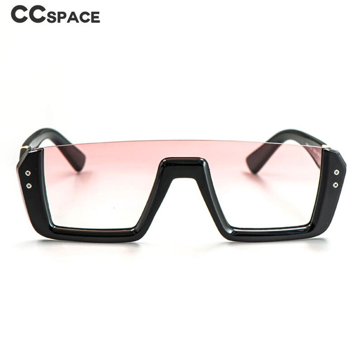 CCSpace Women's Semi Rim One Goggle Lens Resin Frame Sunglasses 51013 Sunglasses CCspace   