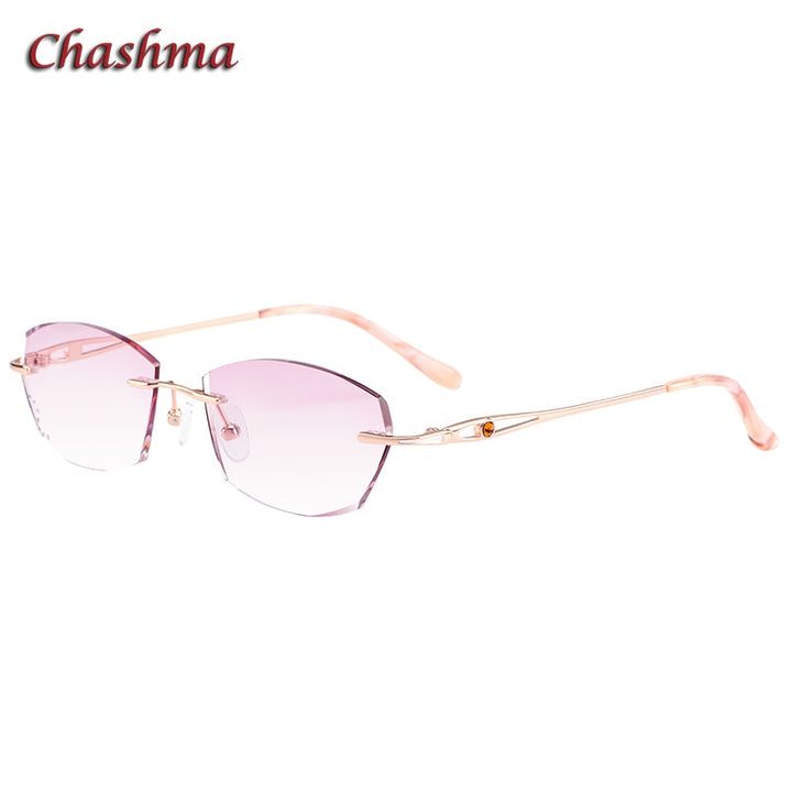 Chashma Ochki Women's Rimless Square Titanium Eyeglasses Tinted Lenses 99101 Rimless Chashma Ochki Default Title  