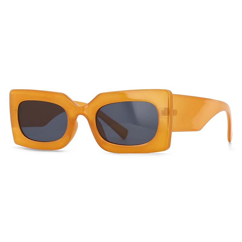CCSpace Women's Full Rim Rectangle Resin Punk Frame Sunglasses 53592 Sunglasses CCspace Sunglasses Orange  