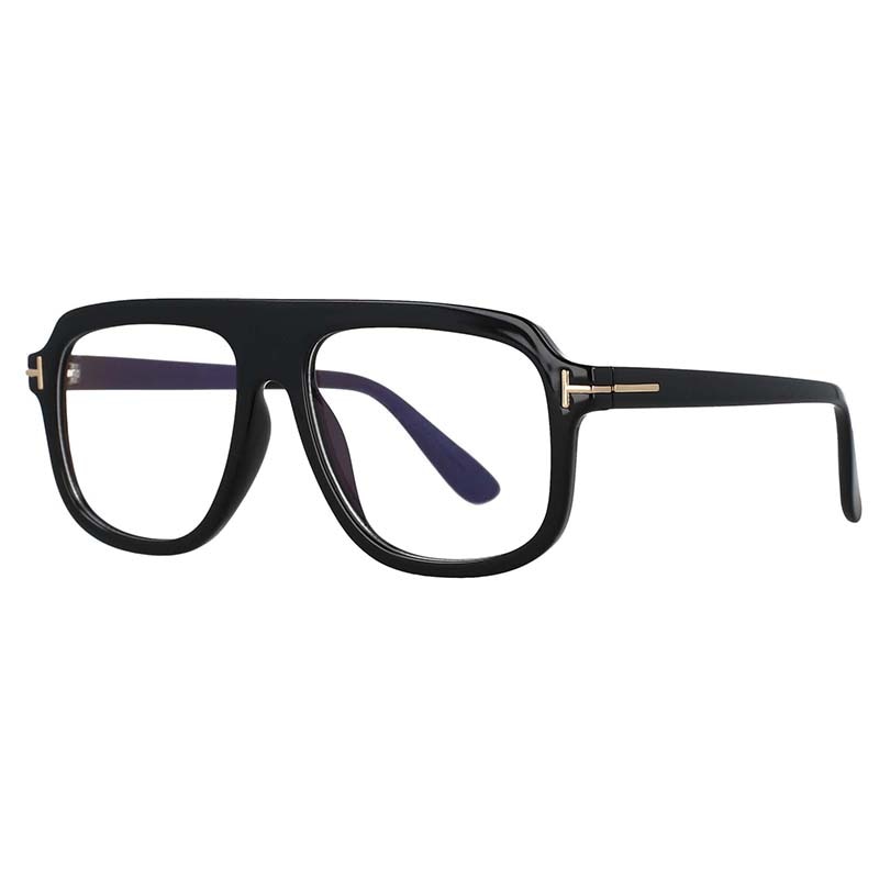 CCSpace Unisex Full Rim Square Tr 90 Titanium Frame Eyeglasses 53116 Full Rim CCspace Black  