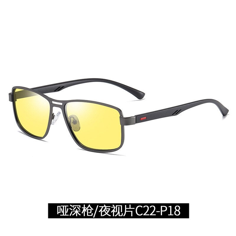 Men's Full Rim Alloy Frame Sunglasses Polarized Lenses 5925 Sunglasses Bclear C 22  