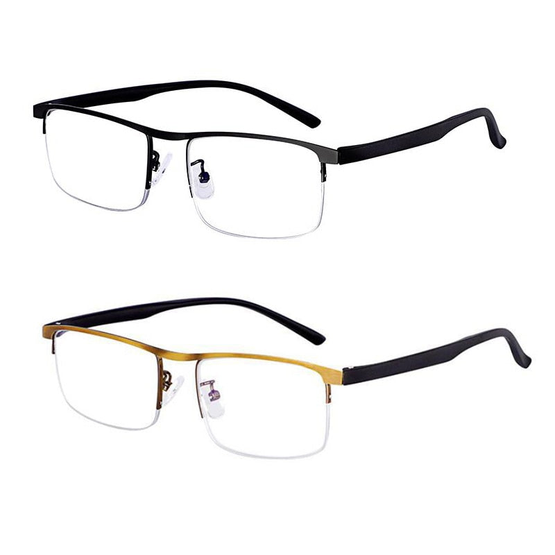 Intelligent Multifocal Progressive Unisex Reading Glasses And Dual-Use Anti-Blue Light Automatic Adjustment Eyewear Reading Glasses Evun Huo +100 2pc Black Gold 