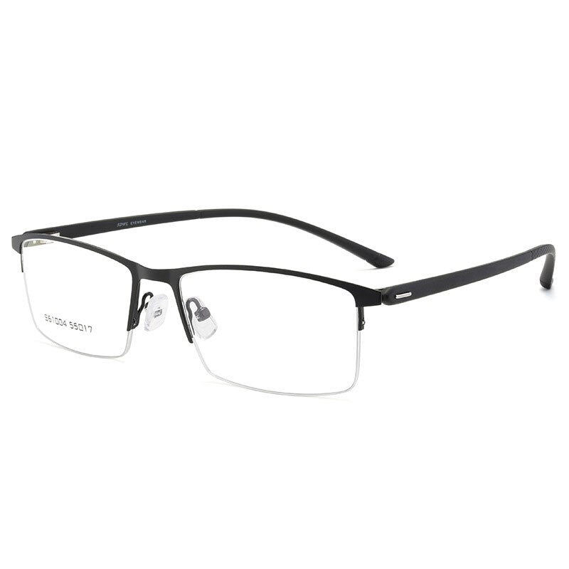 Hotochki Men's Semi Rim Alloy Frame Eyeglasses S61004 Semi Rim Hotochki black  