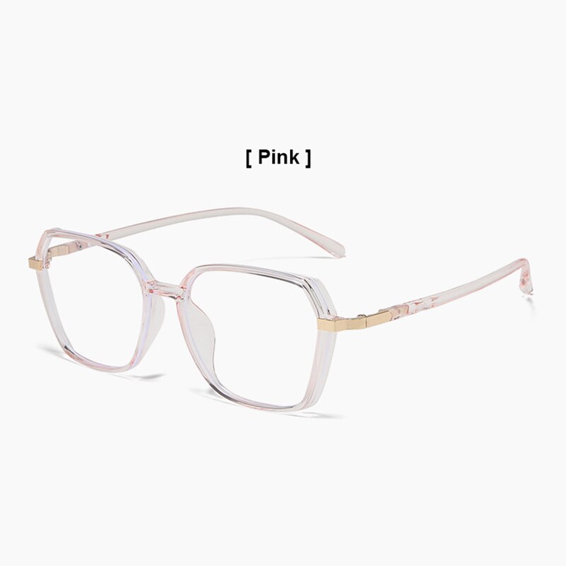 Hotony Women's Full Rim Geometric Acetate Frame Eyeglasses 1530 Full Rim Hotony Pink  