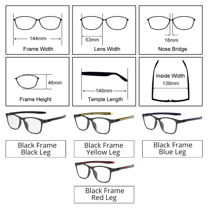 Ralferty Anti Slip Sunglasses Men Clip On Glasses Frame Sport Anti Blue Adjustable Hanging Neck Eyeglasses Sunglasses Ralferty   