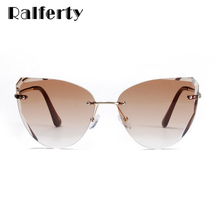 Ralferty Women's Sunglasses Rimless Cat Eye W Sunglasses Ralferty   