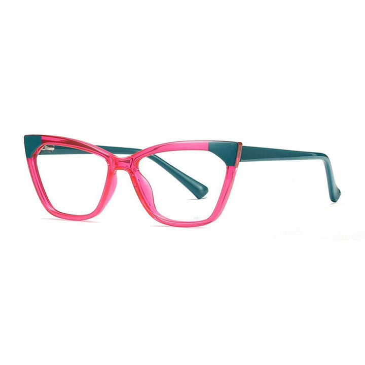 Hotony Women's Full Rim Cat Eye TR 90 Frame Eyeglasses 2040 Full Rim Hotony Red  