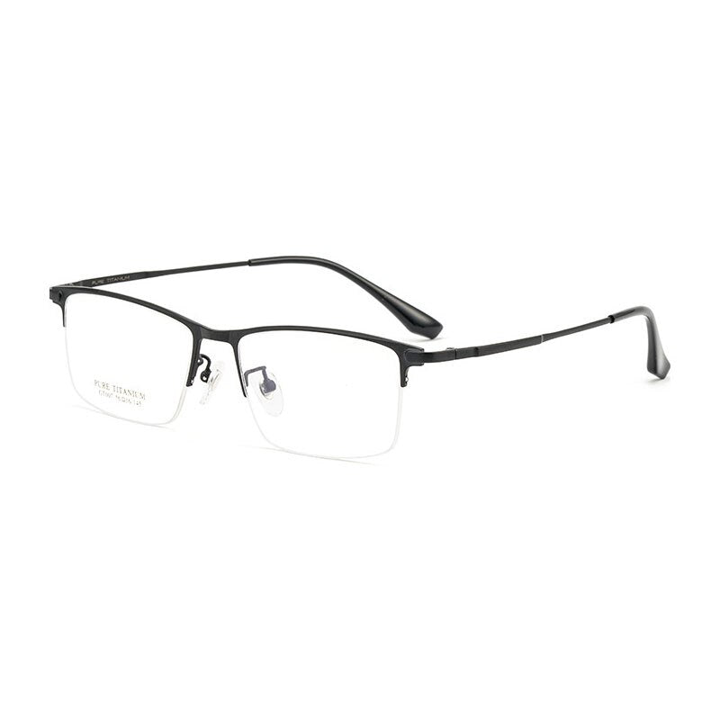 Handoer Unisex Semi Rim Square Titanium Eyeglasses Gt007 Semi Rim Handoer   