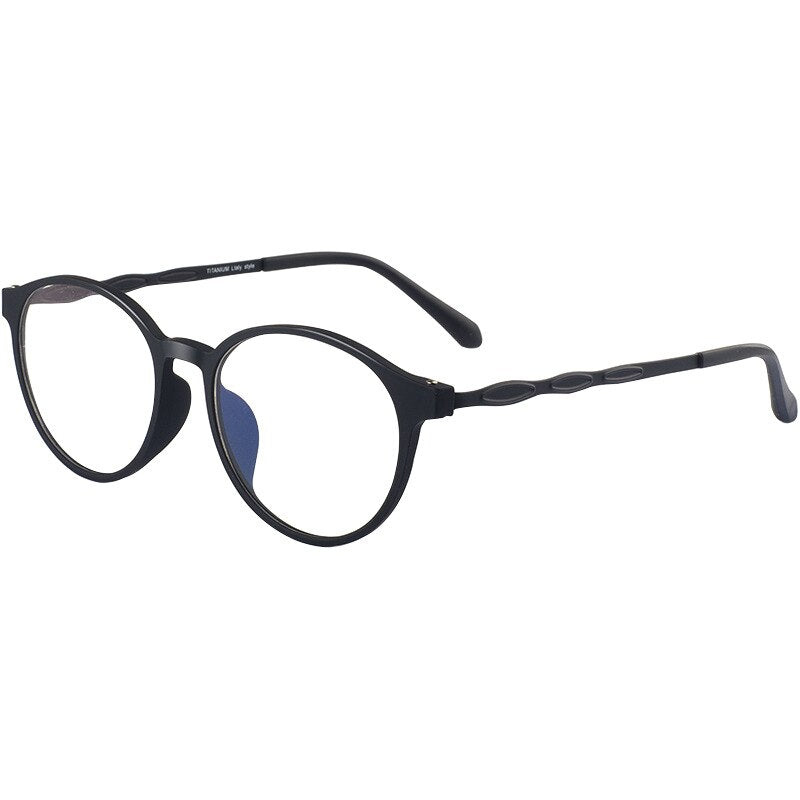 Yimaruili Unisex Full Rim Round Titanium Frame Eyeglasses 8882 Full Rim Yimaruili Eyeglasses   