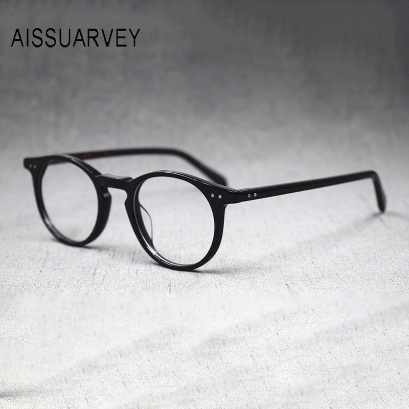 Aissuarvey Handcrafted Unisex Full Rim Acetate Frame Eyeglasses As10031 Full Rim Aissuarvey Eyeglasses black  