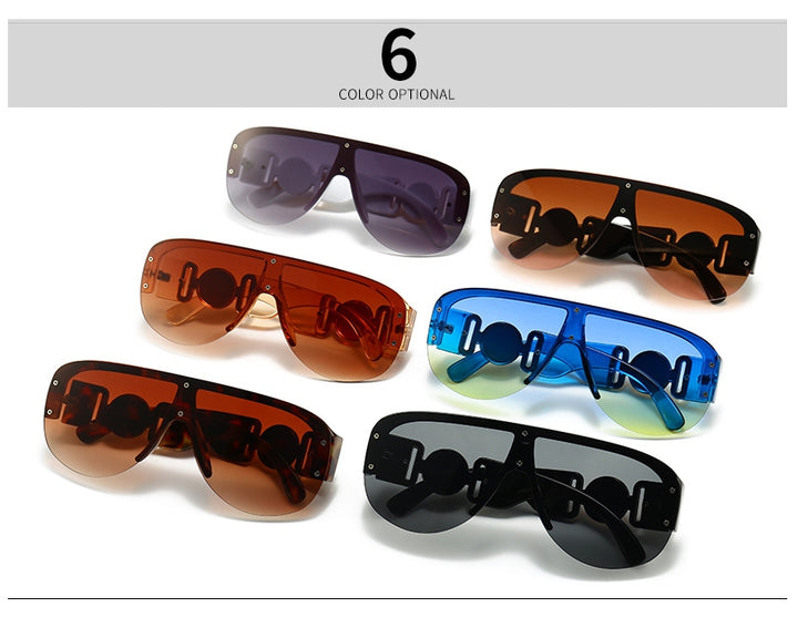 CCSpace Unisex Full Rim Oversized Rectangular Resin Frame Sunglasses 46659 Sunglasses CCspace Sunglasses   