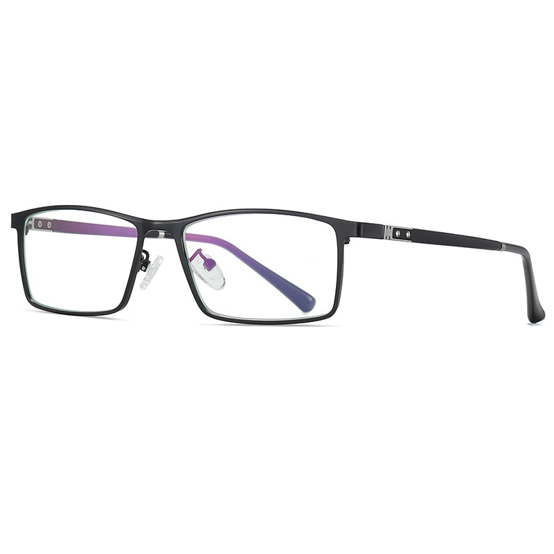 Reven Jate Men's Eyeglasses 2316 Full Rim Alloy Front Flexible Plastic Tr-90 Full Rim Reven Jate black  