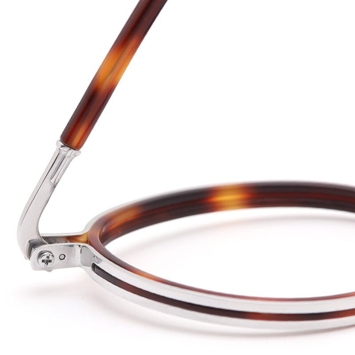 Muzz Men's Full Rim Round Titanium Acetate Frame Eyeglasses G15 Full Rim Muzz   