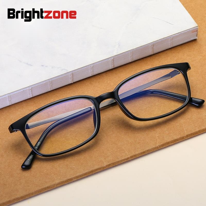 Brightzone Men's Full Rim Square Tr 90 Alloy Presbyopic Reading Glasses 1608 Reading Glasses Brightzone +100  