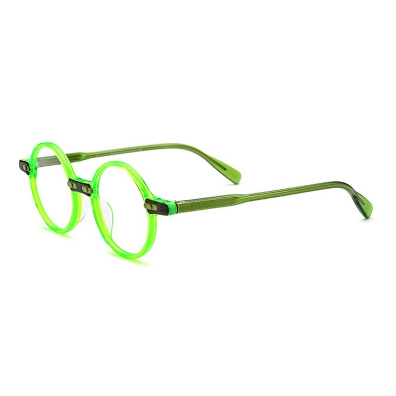 Gatenac Unisex Full Rim Round Acetate Frame Eyeglasses Gxyj673 Full Rim Gatenac Green  