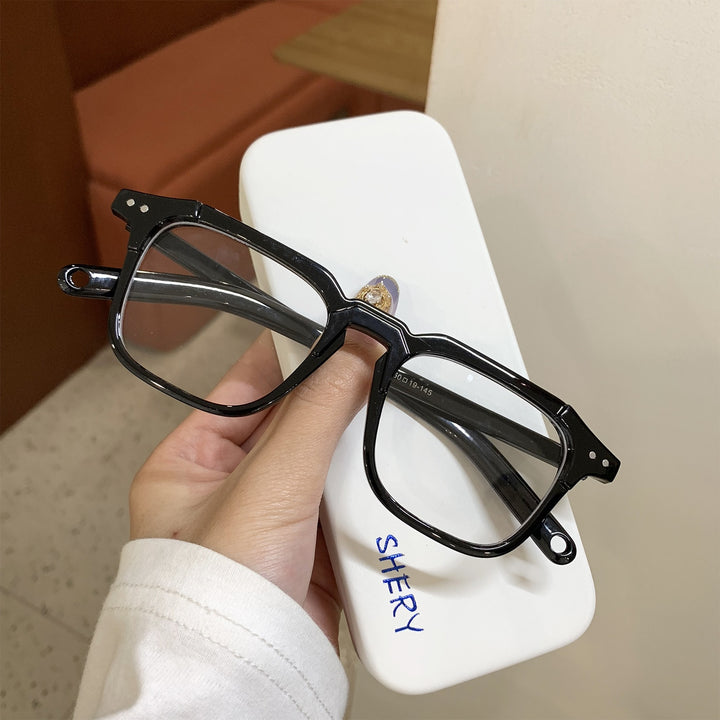 Unisex Reading Glasses Square Plastic Frame From 0 To 6.00 Reading Glasses SunSliver 0 Black 
