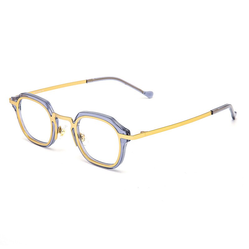 Aissuarvey Titanium Acetate Plated Full Round Rim Frame Unisex Eyeglasses Frame Aissuarvey Eyeglasses gray gold CN 