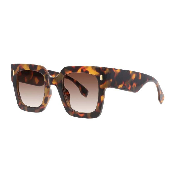 CCSpace Women's Full Rim Square Oversized Acetate Frame Sunglasses 53440 Sunglasses CCspace Sunglasses leopard  