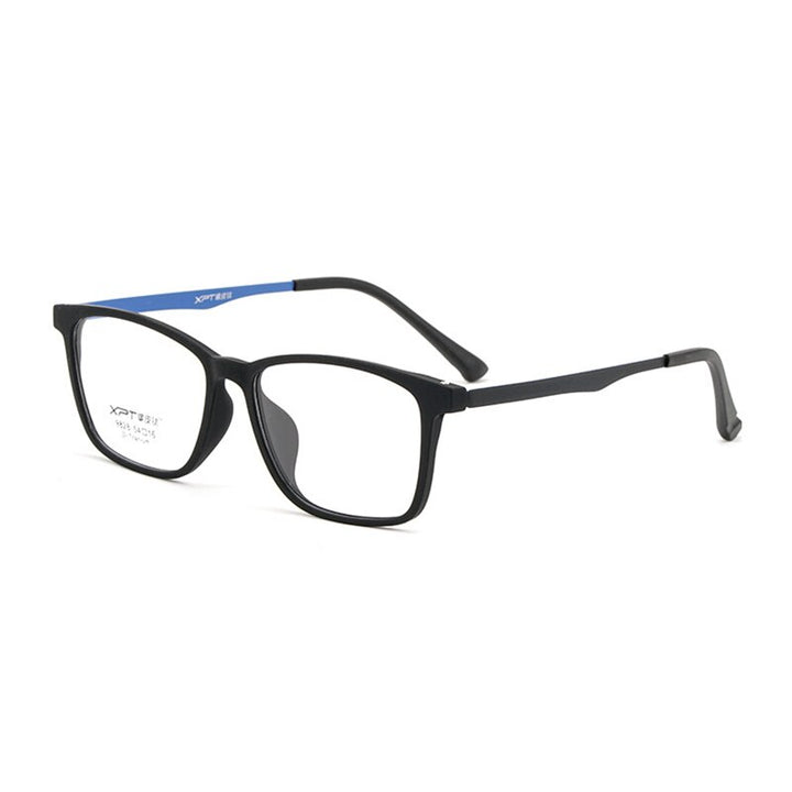 Hotony Unisex Full Rim Square TR 90 Resin B Titanium Frame Eyeglasses 9828 Full Rim Hotony BlackBlue  