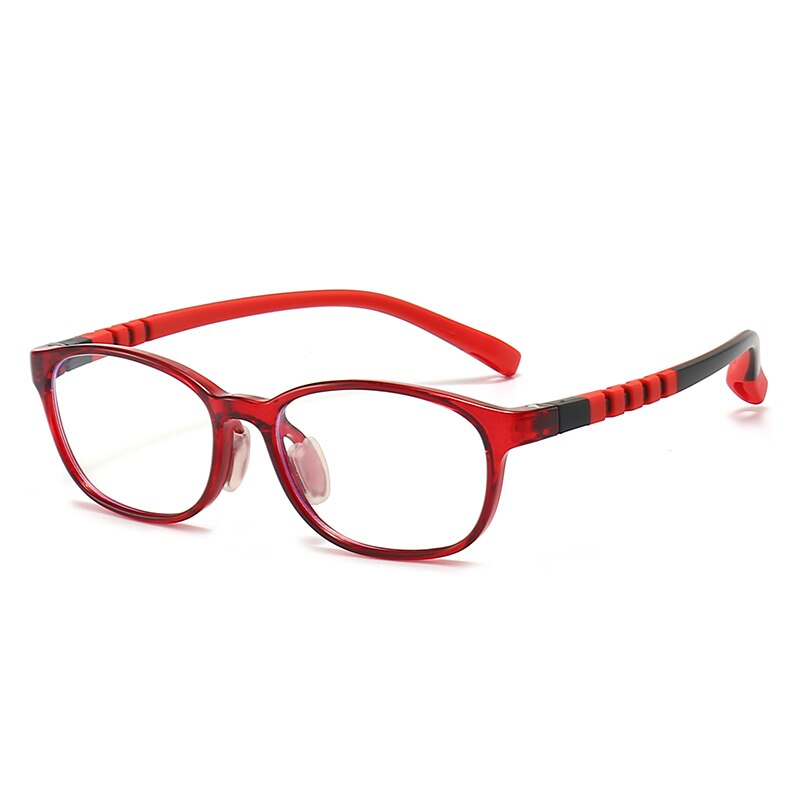 Oveliness Unisex Children's Full Rim Square Tr 90 Titanium Eyeglasses Trd109 Full Rim Oveliness c2 red  